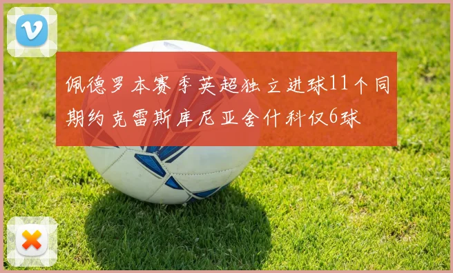 佩德罗本赛季英超独立进球11个同期约克雷斯库尼亚舍什科仅6球